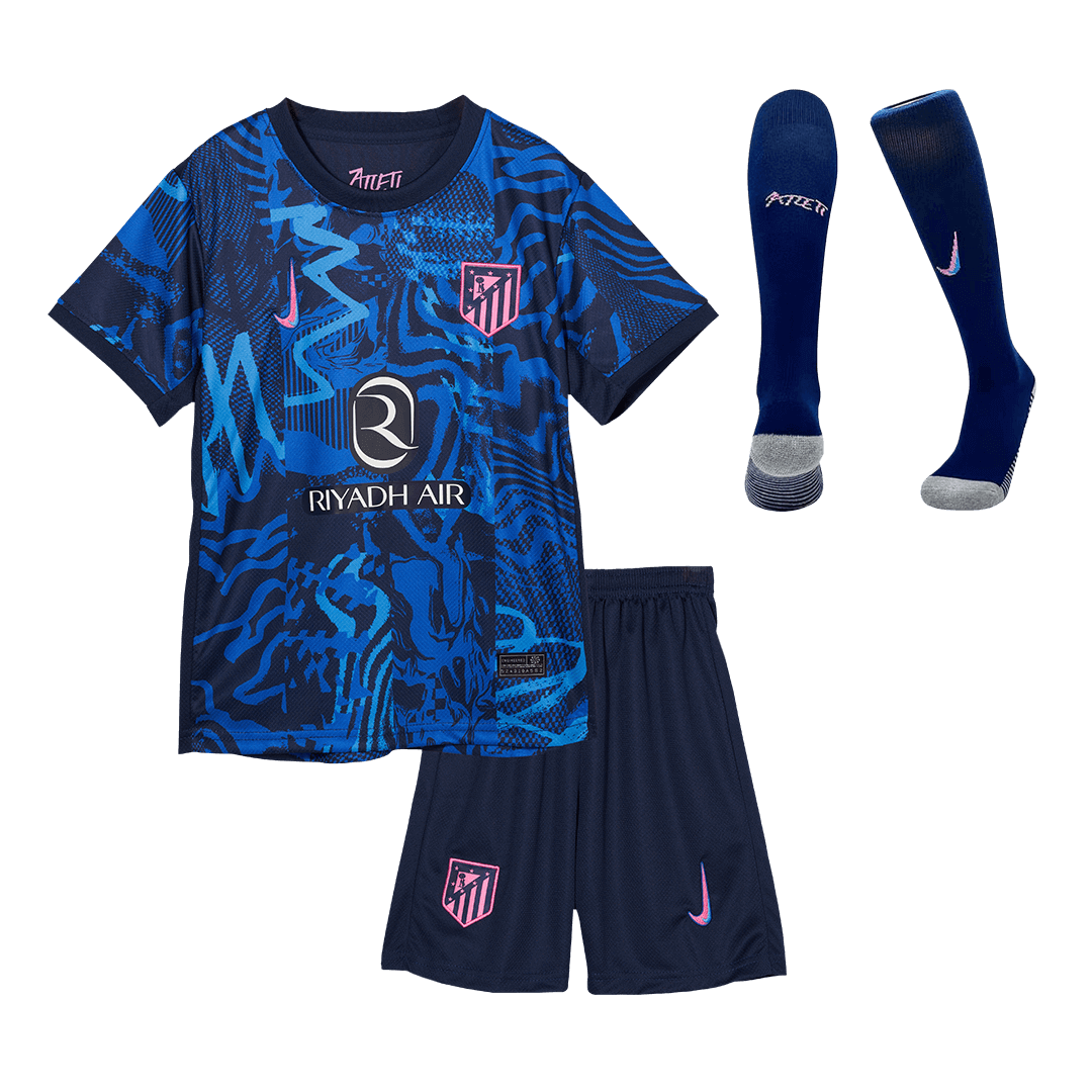 Kid's Atletico Madrid Third Away Soccer Jersey Kit(Jersey+Shorts+Socks