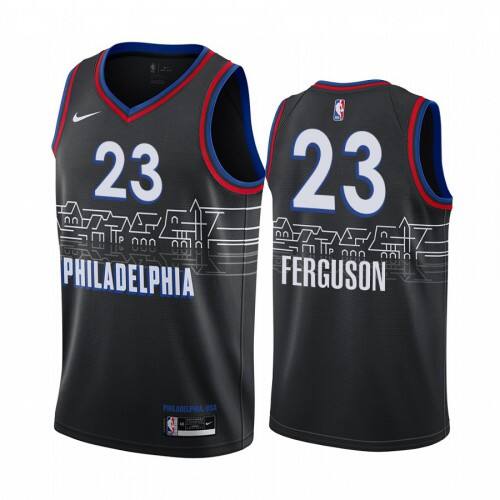 Sixers #23 Terrance Ferguson Top-Grade 2020 City NBA Jersey - Black