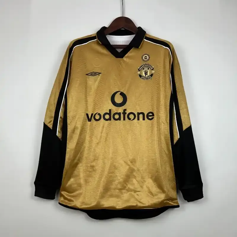 2001-2002 Long Sleeve Manchester United100th Anniversary Soccer retro kit