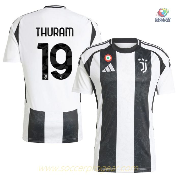 Juventus Home Football Team Jersey 2024-2025 Season Thuram