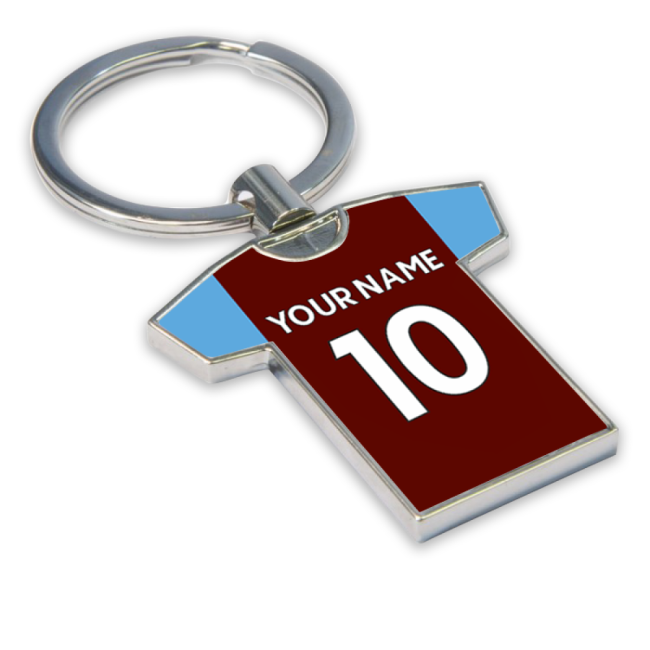 Premium Personalised West Ham Football Shirt Key Ring - Premium