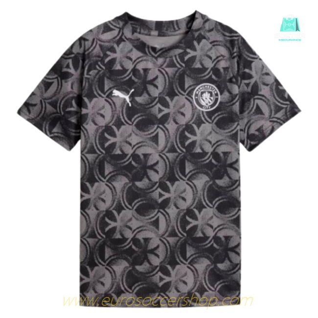 2025-2026 Man City Warm Up Jersey (Black) - Kids (Toure Yaya 42)