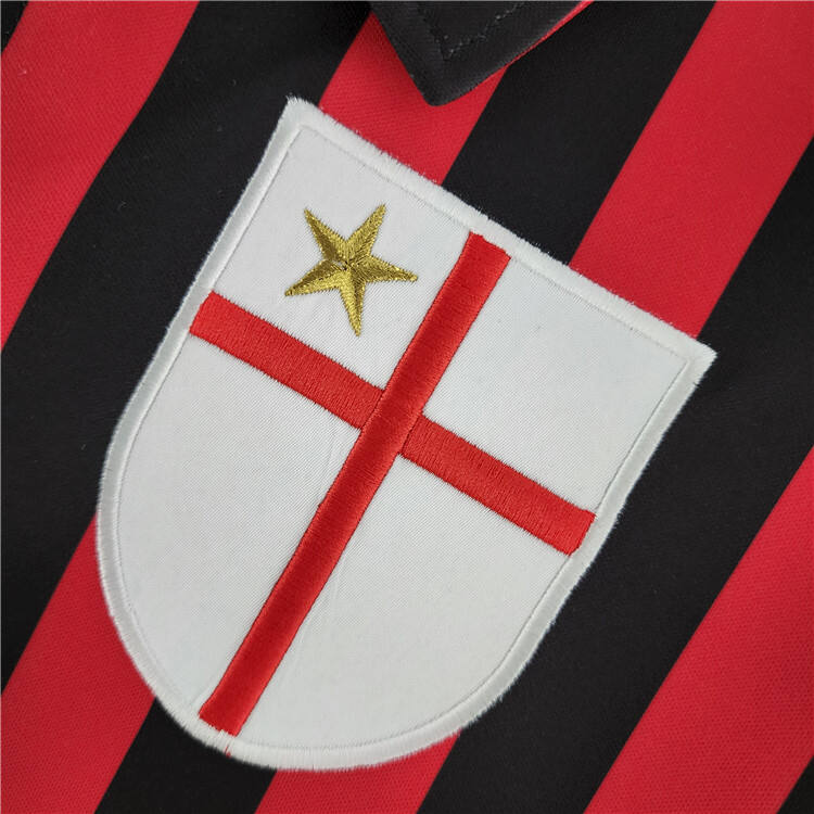 AC Milan 9900 Retro Home Long Sleeve Shirt - Official Replica 9511