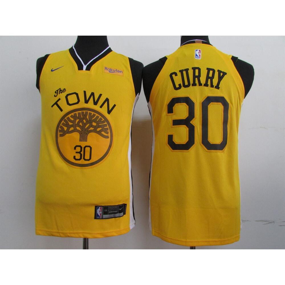 Performance Golden State Warriors Stephen Curry30 Yellow Jersey -