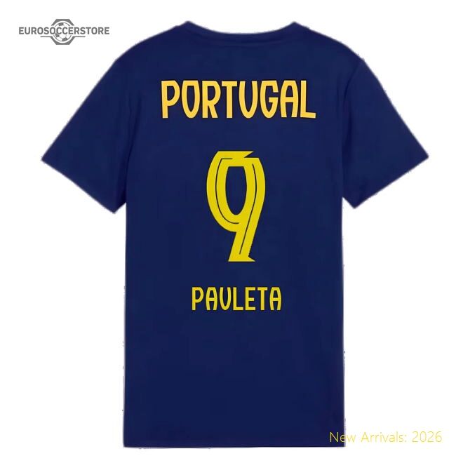 2025-2026 Portugal Casuals Tee (persian Blue) - Kids (pauleta 9
