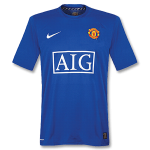07-08 MANCHESTER UNITED RETRO THIRD AWAY BLUE SOCCER JERSEY SHIRT -