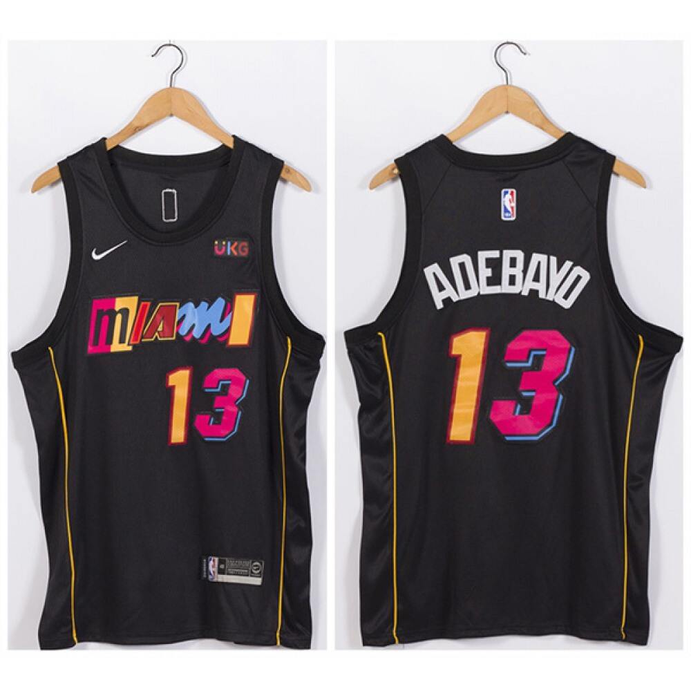 Collector's Item Rare Men's Heat #13 Bam Black Basketball Jersey