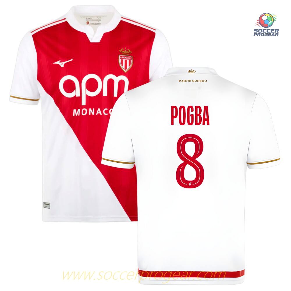 AS Monaco Home Soccer Team Shirt 2025/26 Collection Pogba
