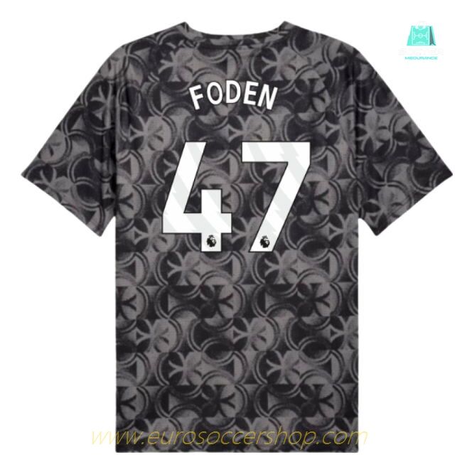 2025-2026 Man City Warm Up Jersey (Black) (Foden 47)
