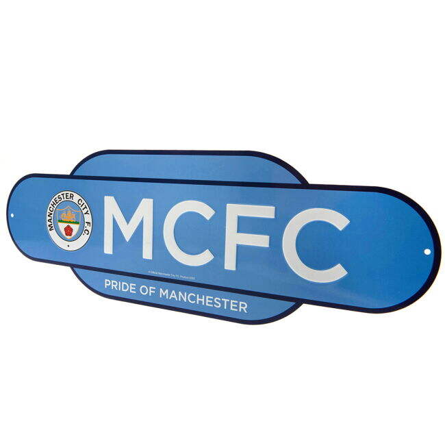 vintage Manchester City FC Colour Retro Sign