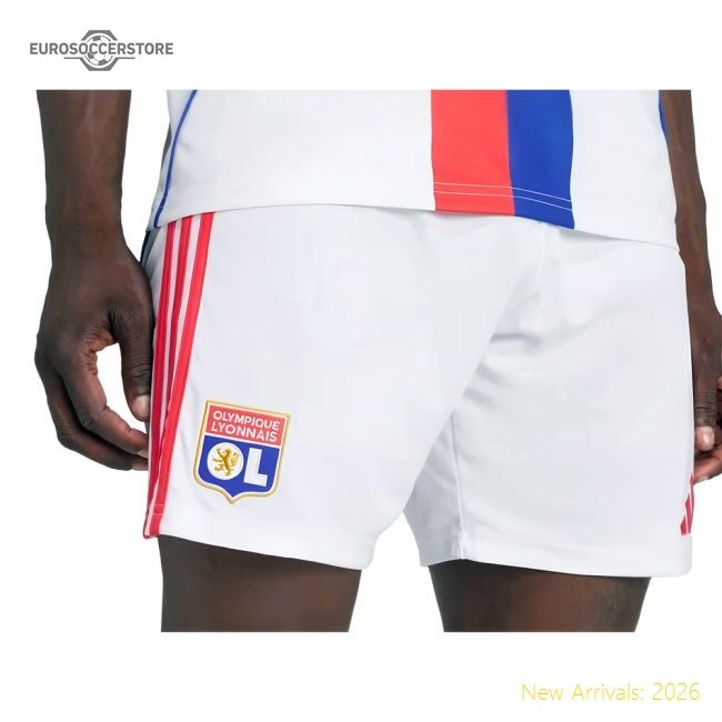 Genuine Trending 2025-2026 Olympique Lyon Home Shorts (White)