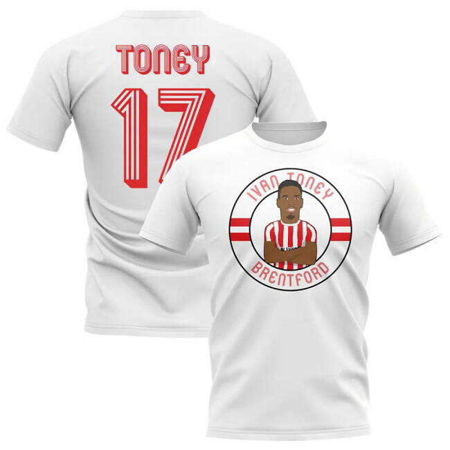 Genuine Ivan Toney Brentford Illustration T-Shirt (White)