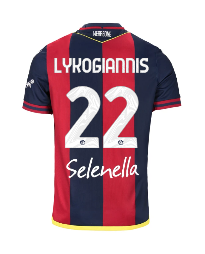 Bologna Home LYKOGIANNIS 22 Football Jersey 2024-2025 Season