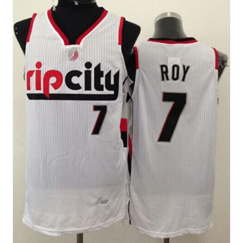 Blazers #7 Brandon Roy White Throwback Stitched NBA Jersey