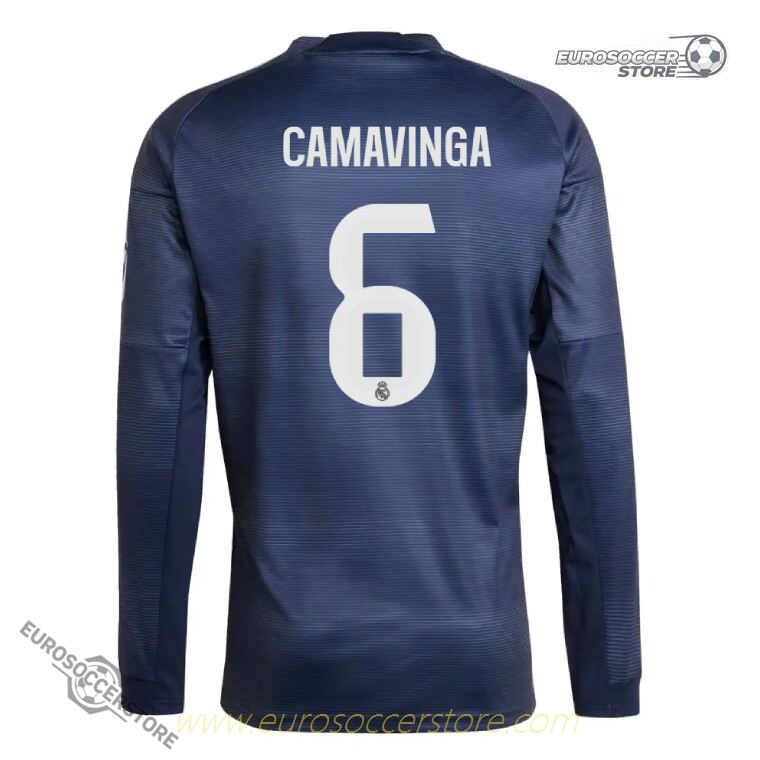25-26 Season Real Madrid Away CAMAVINGA 6 Long Sleeve Football Jersey