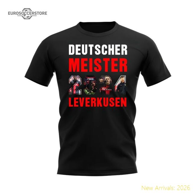 Excellent Bayer Leverkusen 2024 Deutscher Meister T-shirt (black)