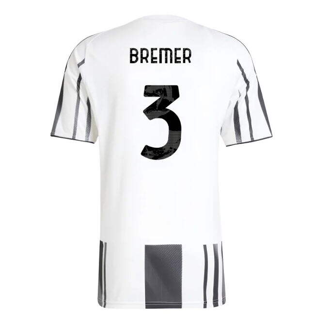 Original 2025-2026 Juventus Italian Football Home Shirt (Bremer 3)