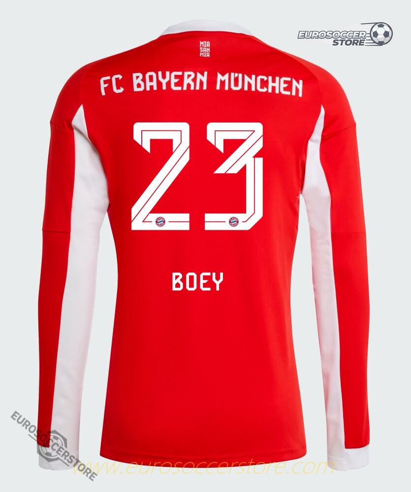 25-26 Season Bayern Munich Home Long Sleeve Jersey for Boey 23