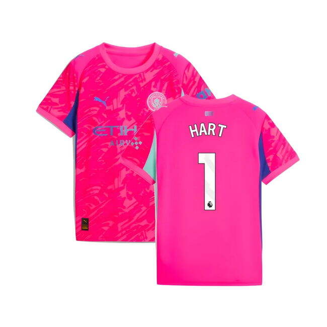 2025-2026 Man City Goalkeeper Home Kit (Pink) - Kids (Hart 1)
