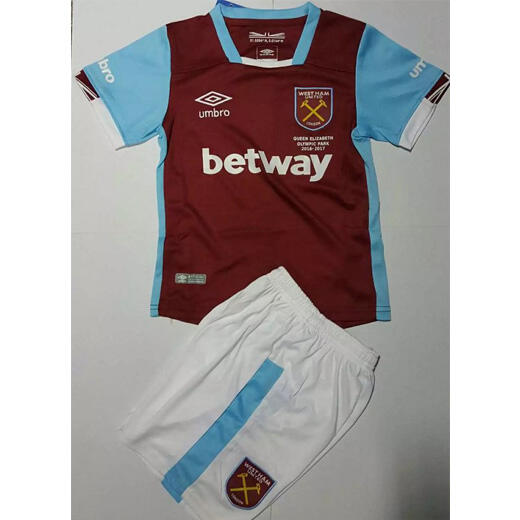 Kids West Ham United Home 201617 Soccer KitsShirtShorts - Official