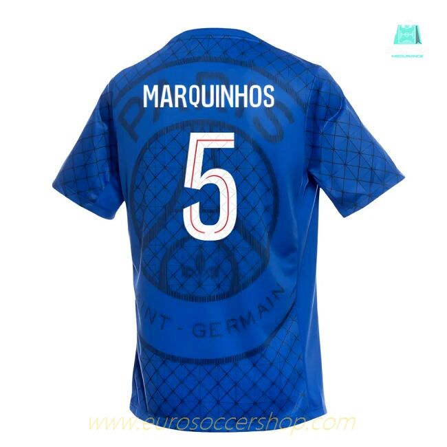 2025-2026 PSG Academy Pro Home Pre Match Shirt (Royal) (Marquinhos 5)