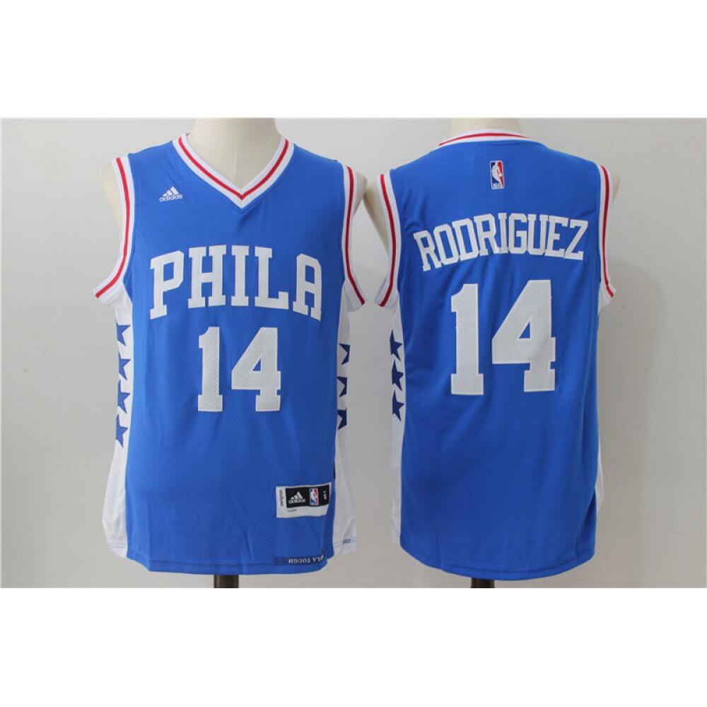 Men's Philadelphia 76ers #14 Rodriguez Blue Stitched NBA Jersey