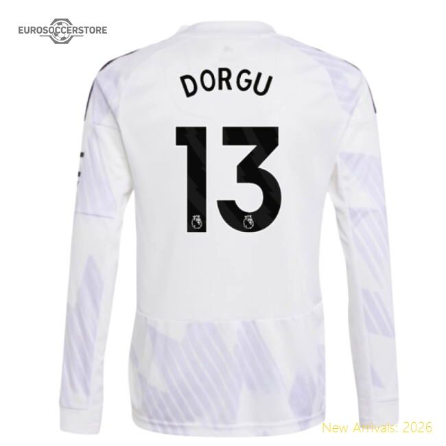 Official 2025-2026 Man Utd Long Sleeve Away Shirt (kids) (dorgu 13)
