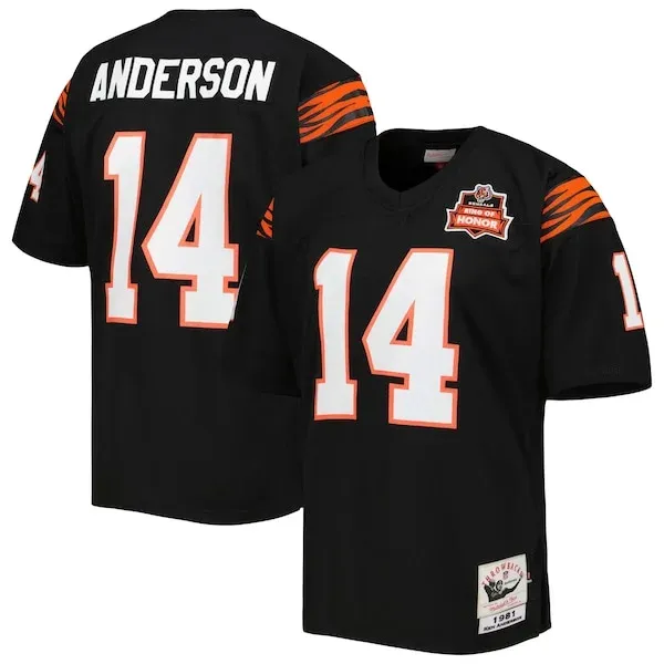 None Ken Anderson  Jersey - Black | NFL Player Jersey | NFL Football