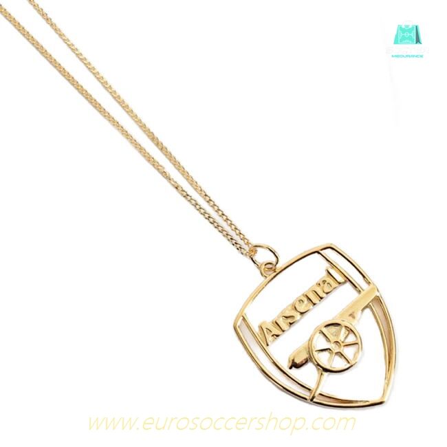 Arsenal FC 18ct Gold Plated on Silver Crest Pendant & Chain