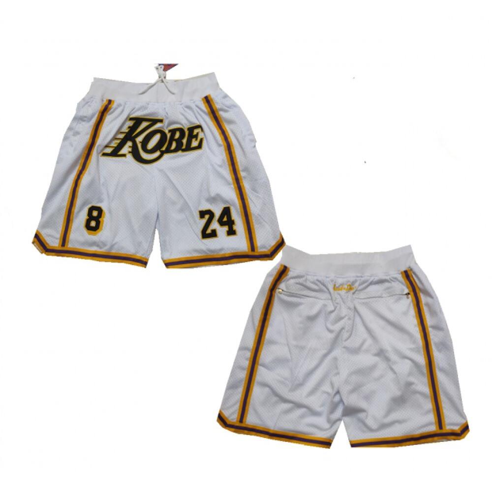 Men's Los Angeles Lakers White Gold Shorts (Run Small)