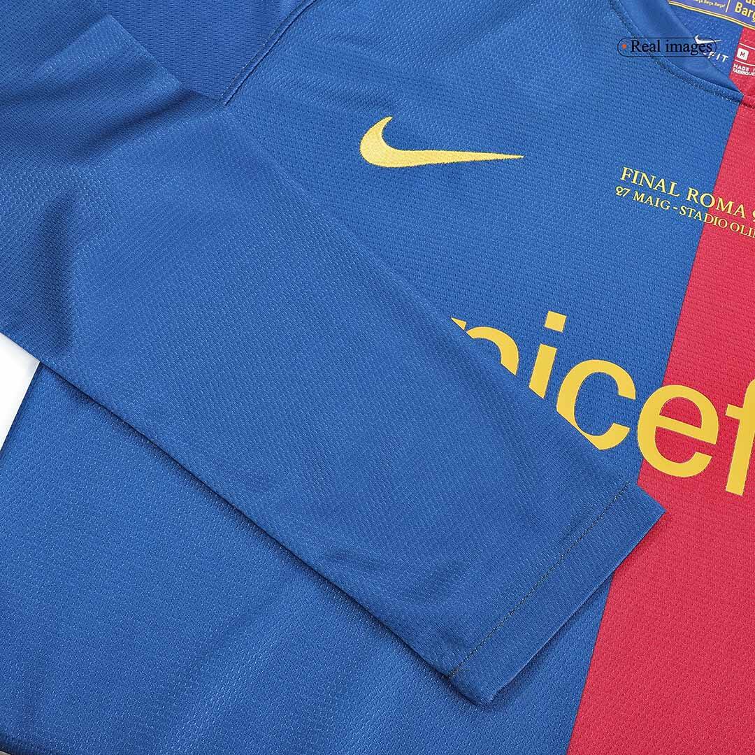 Retro A.INIESTA #8 2008/09 Barcelona Home Long Sleeve Soccer Jersey- U