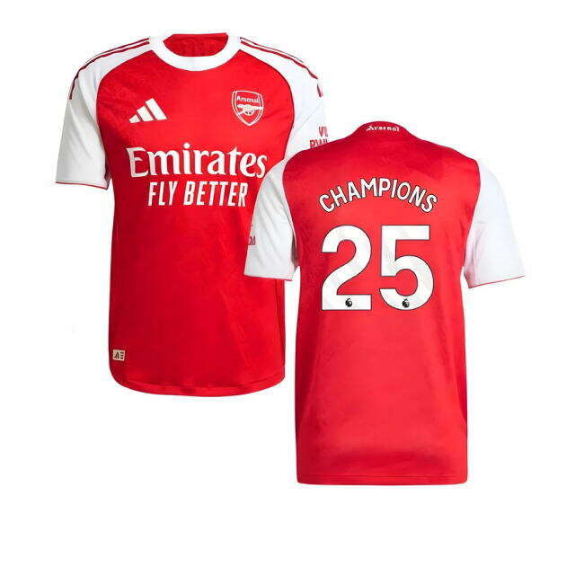 2025-20 Arsenal Home Football Shirt Champions Name & Number L M S