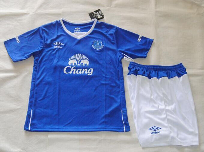 Kids Everton 2015-16 Home Soccer KitShirtShorts - Official Replica