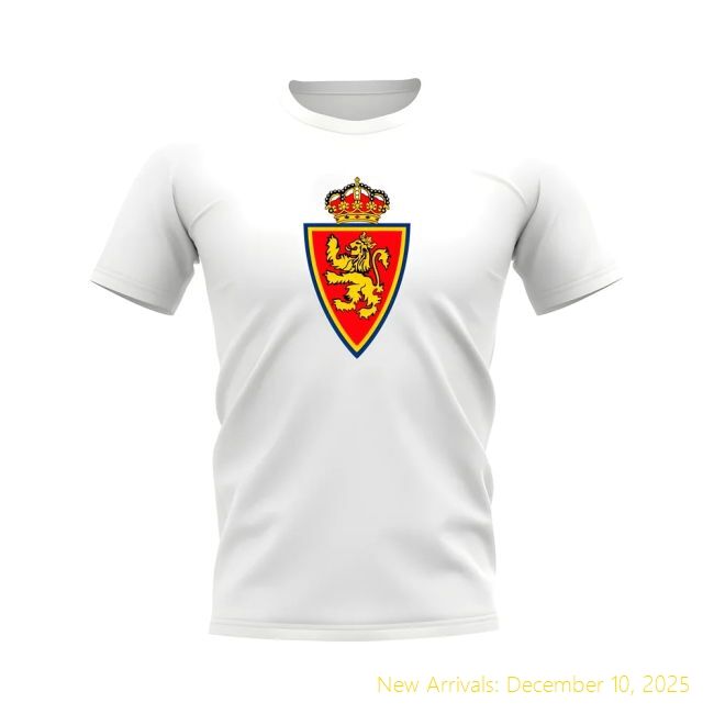 Real Zaragoza Badge T-Premium Quality Shirt (White) - Economical