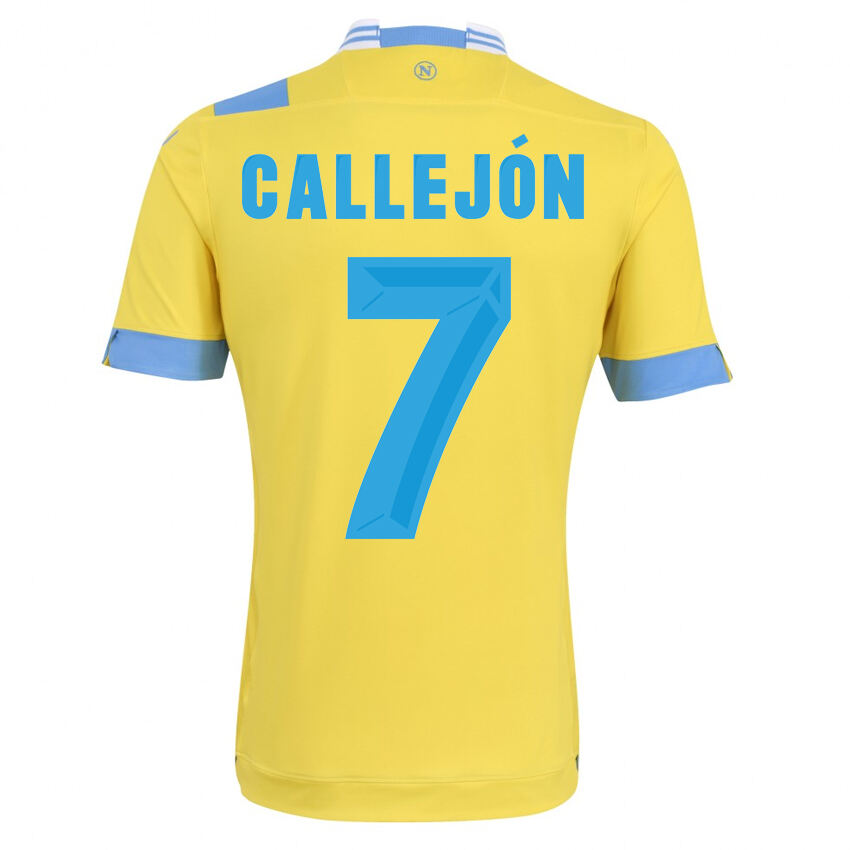 13-14 Napoli 7 Callejon Away Yellow Jersey Shirt - Official Replica