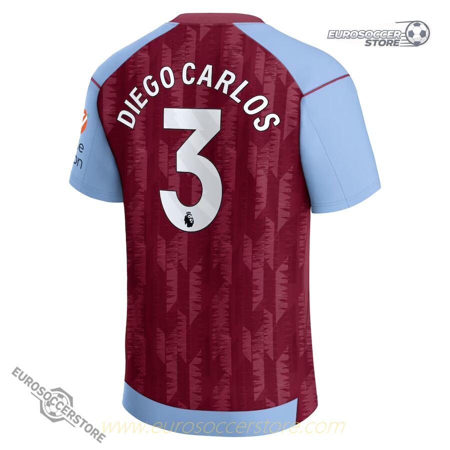 Aston Villa's DIEGO CARLOS 3 Home Jersey for the 23-24 season.