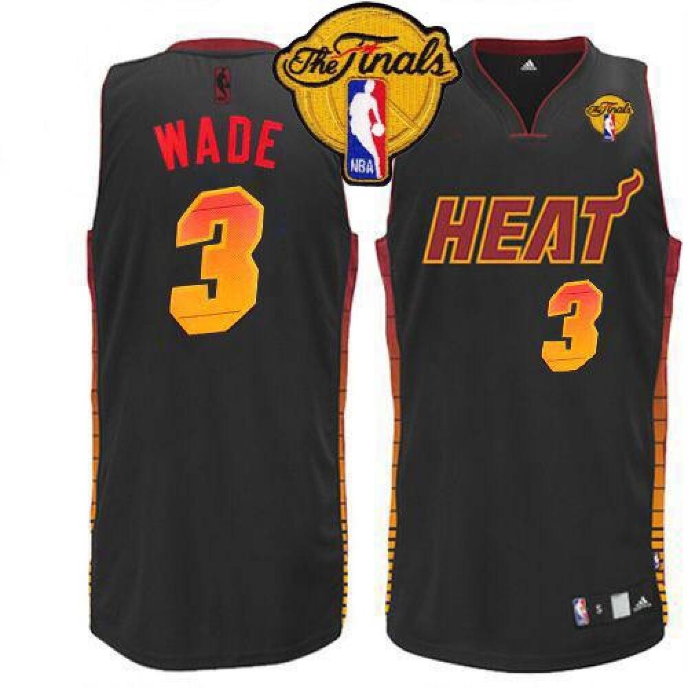 Game Day Cost-Effective Men's Heat #3 Dwyane Black Basketball Jersey