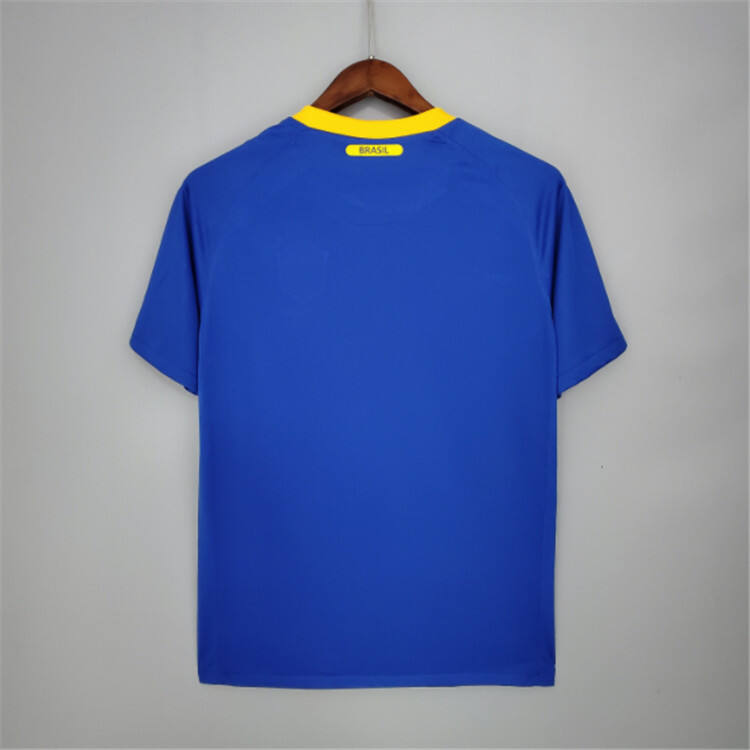 Official Brazil Retro Soccer Jersey 2010 Away Blue Football Shirt