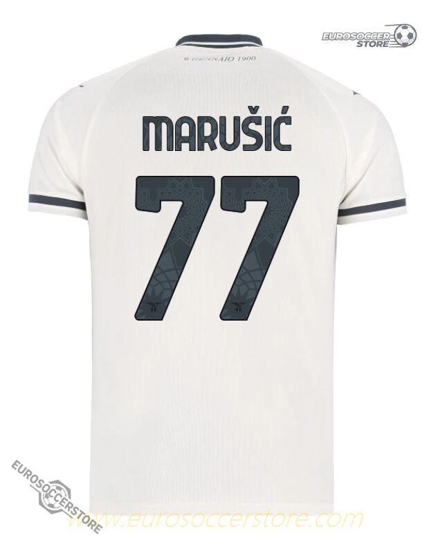 Lazio 25-26 Season Away Jersey, Worn by MARUŠIĆ with Number 77
