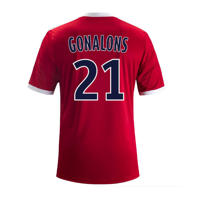 Moisture Wicking 13-14 Olympique Lyonnais 21 Gonalons Away Red Jersey