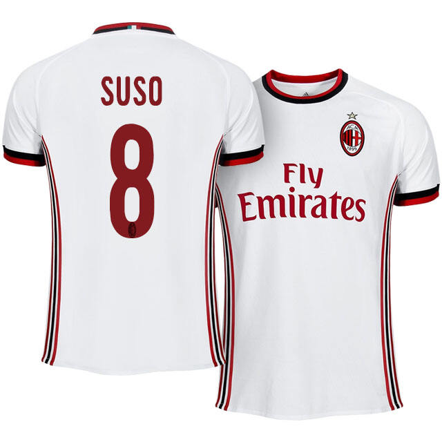 AC Milan Away 201718 Suso 8 Soccer Jersey Shirt - Official Replica