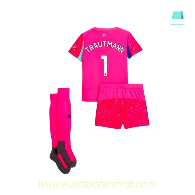 2025-2026 Man City Home Goalkeeper Mini Kit (Pink) (Trautmann 1)