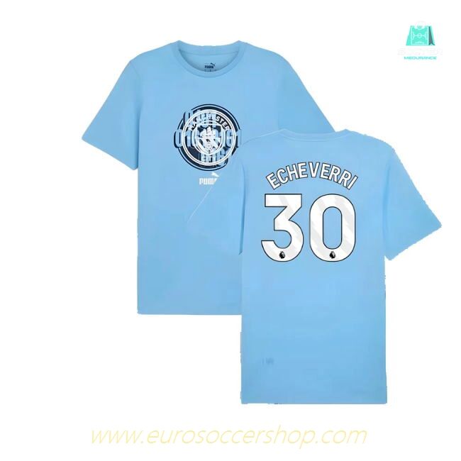 2024-2025 Man City ftblCulture Tee (Light Blue) (Echeverri 30)