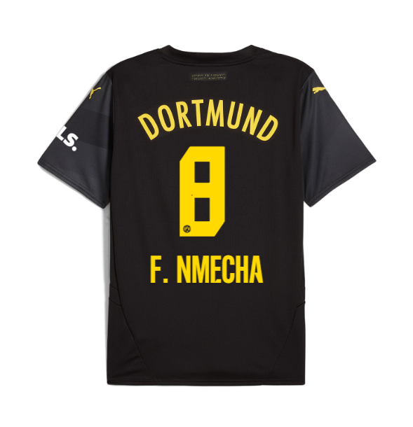 Borussia Dortmund 24-25 Season Away Jersey Featuring F. Nmecha with Number 8
