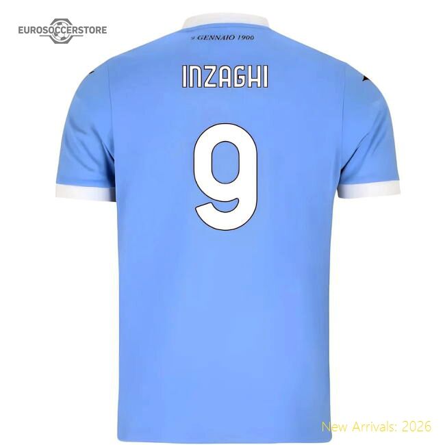 High-quality 2025-2026 Ss Lazio Home Shirt (inzaghi 9) - Fan Collection