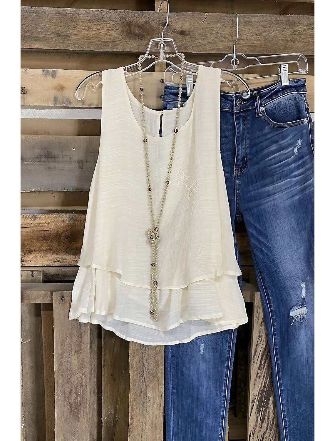 Women's Tank Top Basic Plain Regular Tops Sleeveless Round Neck Layered Regular Fit Casual