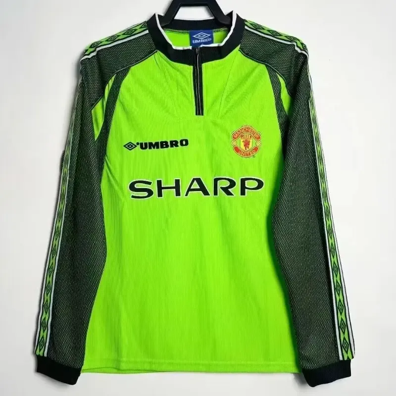 1998-1999 Manchester United Goalkeeper Long Sleeve Soccer retro kit