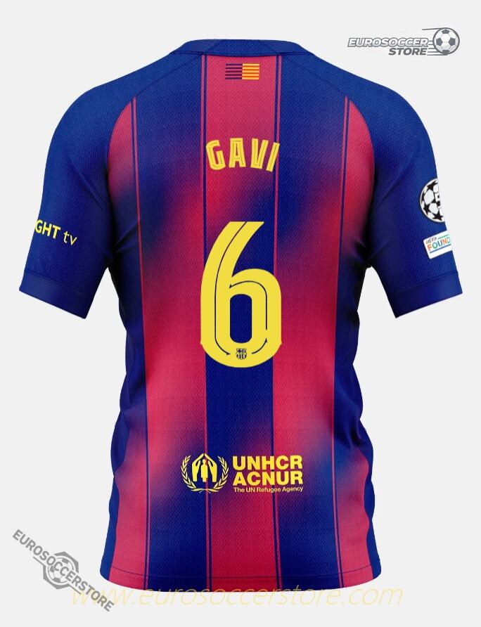GAVI 6 Barcelona Home Champions League Jersey 25-26 Season