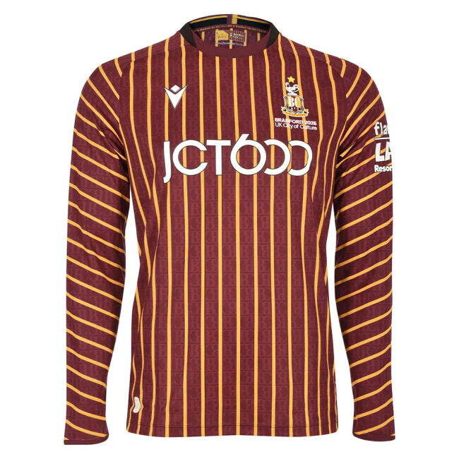 2025-2026 Bradford City Home Shirt Long Sleeve