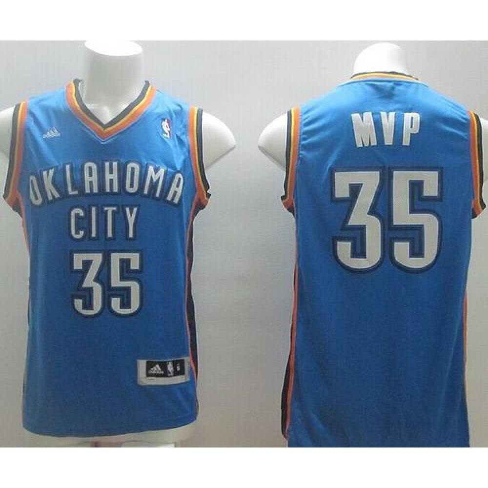 Thunder #35 Kevin Durant Blue MVP Stitched NBA Jersey